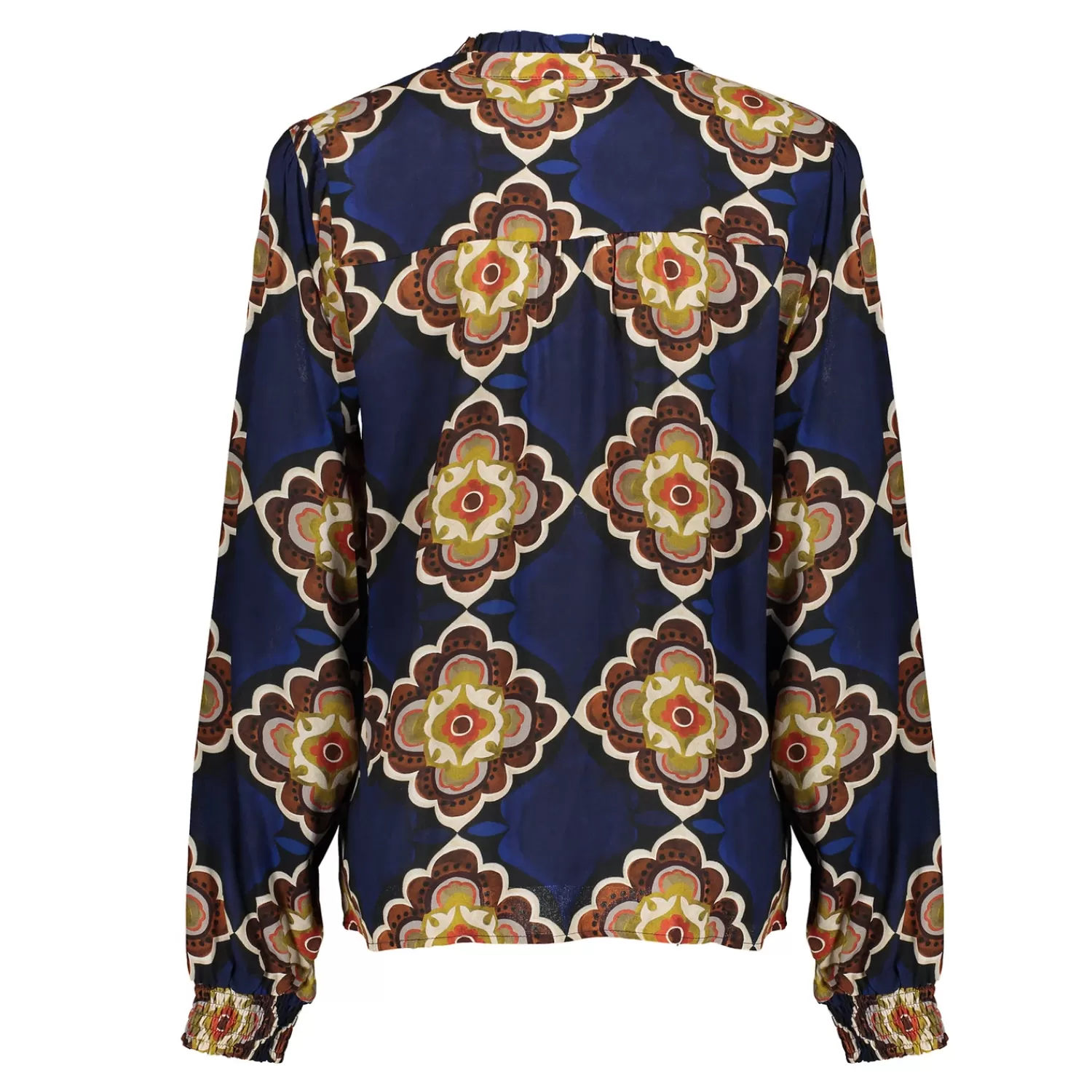 geisha_dames_blouse_met_print__3.webp Geisha Fashion Blouses*Geisha Dames Blouse Met Print 43683-20 blue