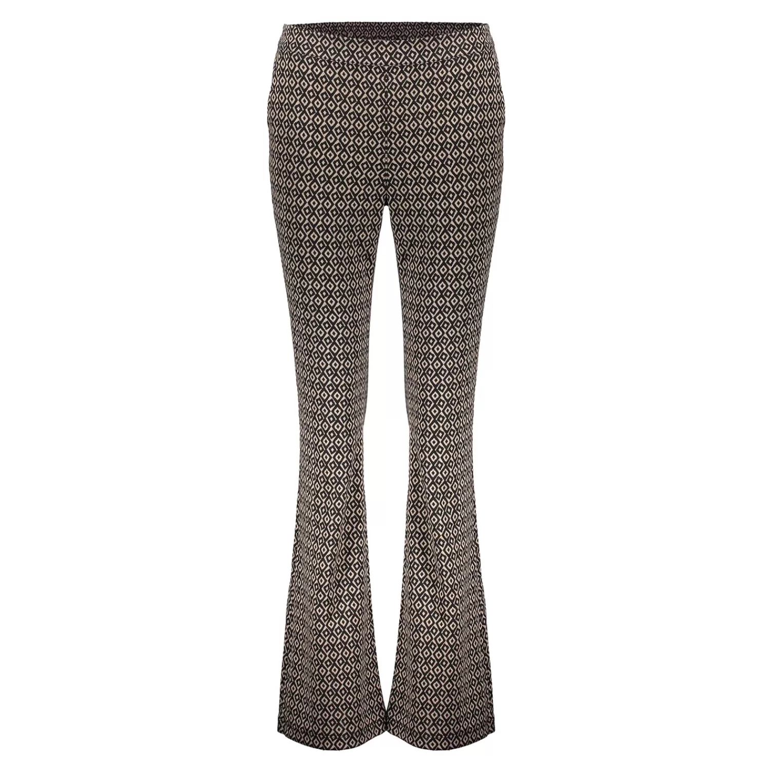 Geisha Fashion Broeken*Geisha Dames Broek Met Minimal Print 41552-70 zwart