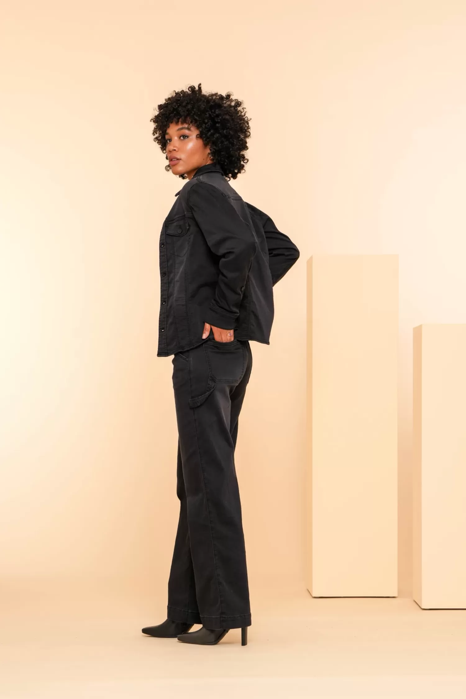 geisha_dames_denim_jasje__4.webp Geisha Fashion Denim | Jasjes & Blazers*Geisha Dames Denim Jasje 45513-10 black denim