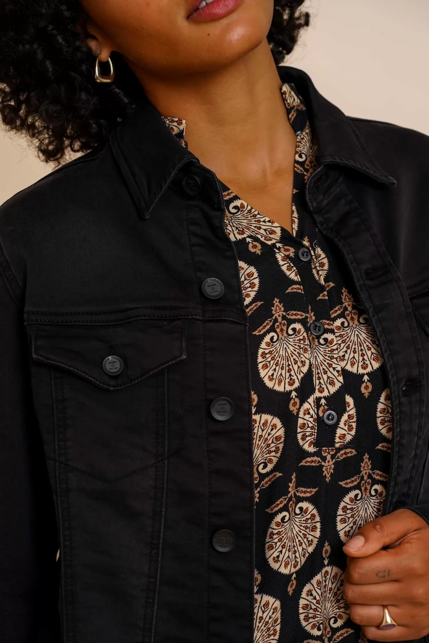 geisha_dames_denim_jasje__5.webp Geisha Fashion Denim | Jasjes & Blazers*Geisha Dames Denim Jasje 45513-10 black denim