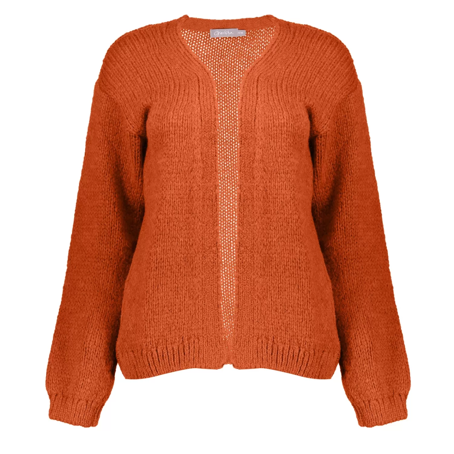 Geisha Fashion Truien & Vesten*Geisha Dames Gebreid Vest 44585-70 oranje