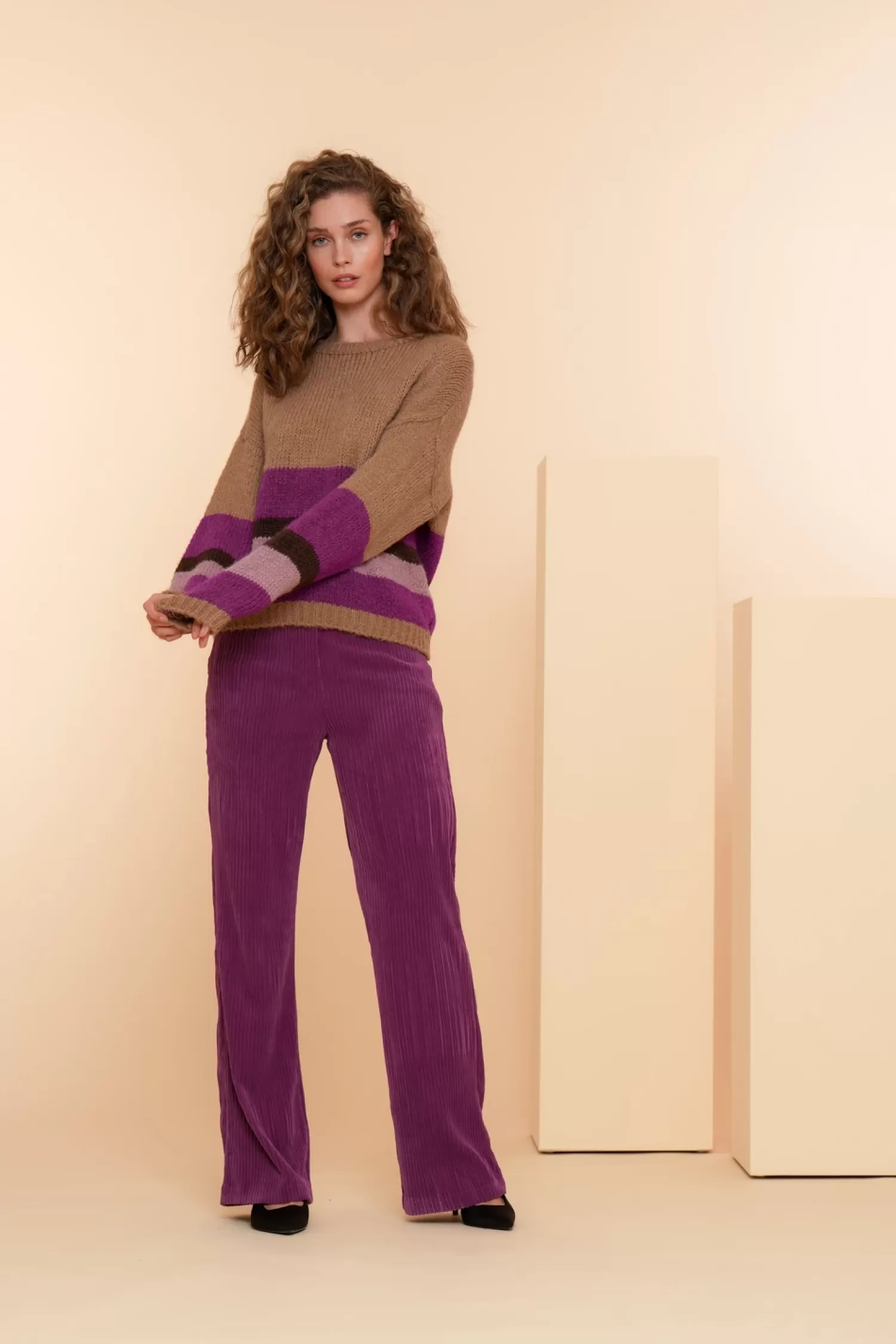 geisha_dames_gebreide_trui_met_streep__2.webp Geisha Fashion Truien & Vesten*Geisha Dames Gebreide Trui Met Streep 44576-70 sand