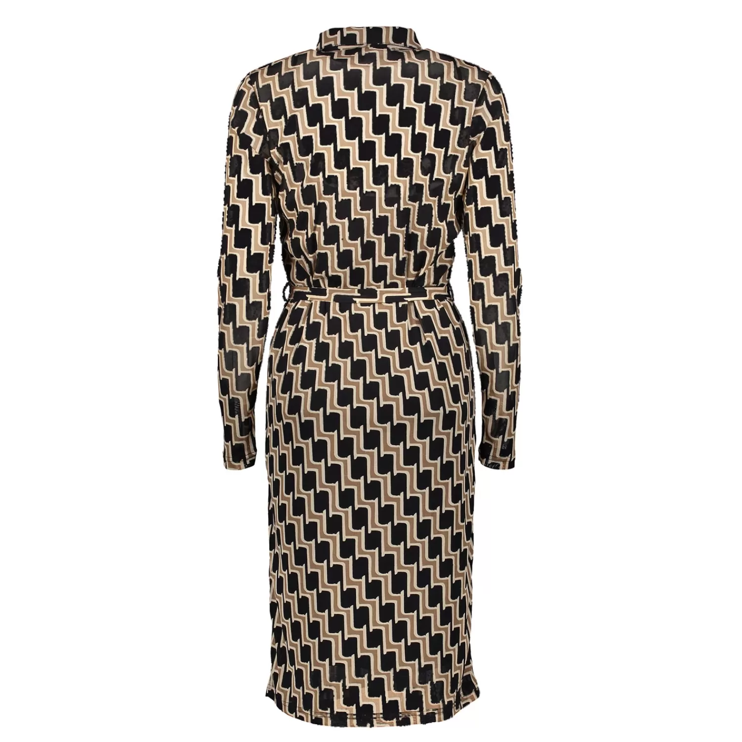 geisha_dames_grafische_jurk_met_ceintuur__3.webp Geisha Fashion Jurken & Jumpsuits*Geisha Dames Grafische Jurk Met Ceintuur 47580-14 zwart