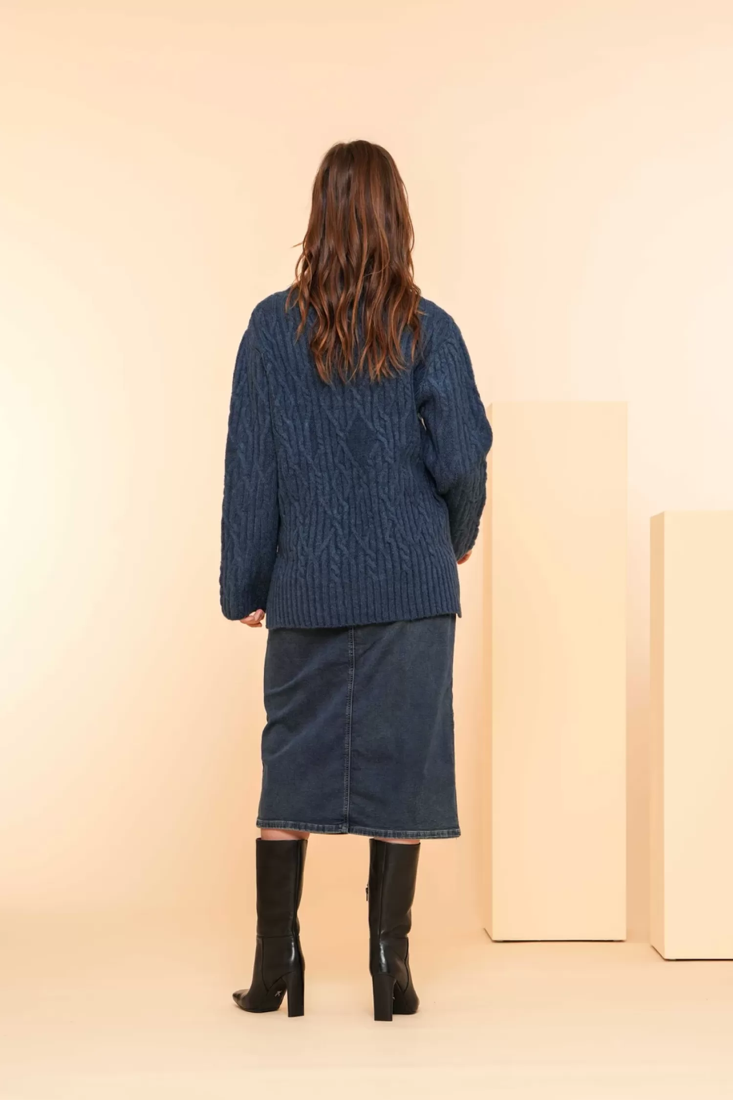 geisha_dames_kabeltrui_met_col__5.webp Geisha Fashion Truien & Vesten*Geisha Dames Kabeltrui Met Col 44593-43 petrol