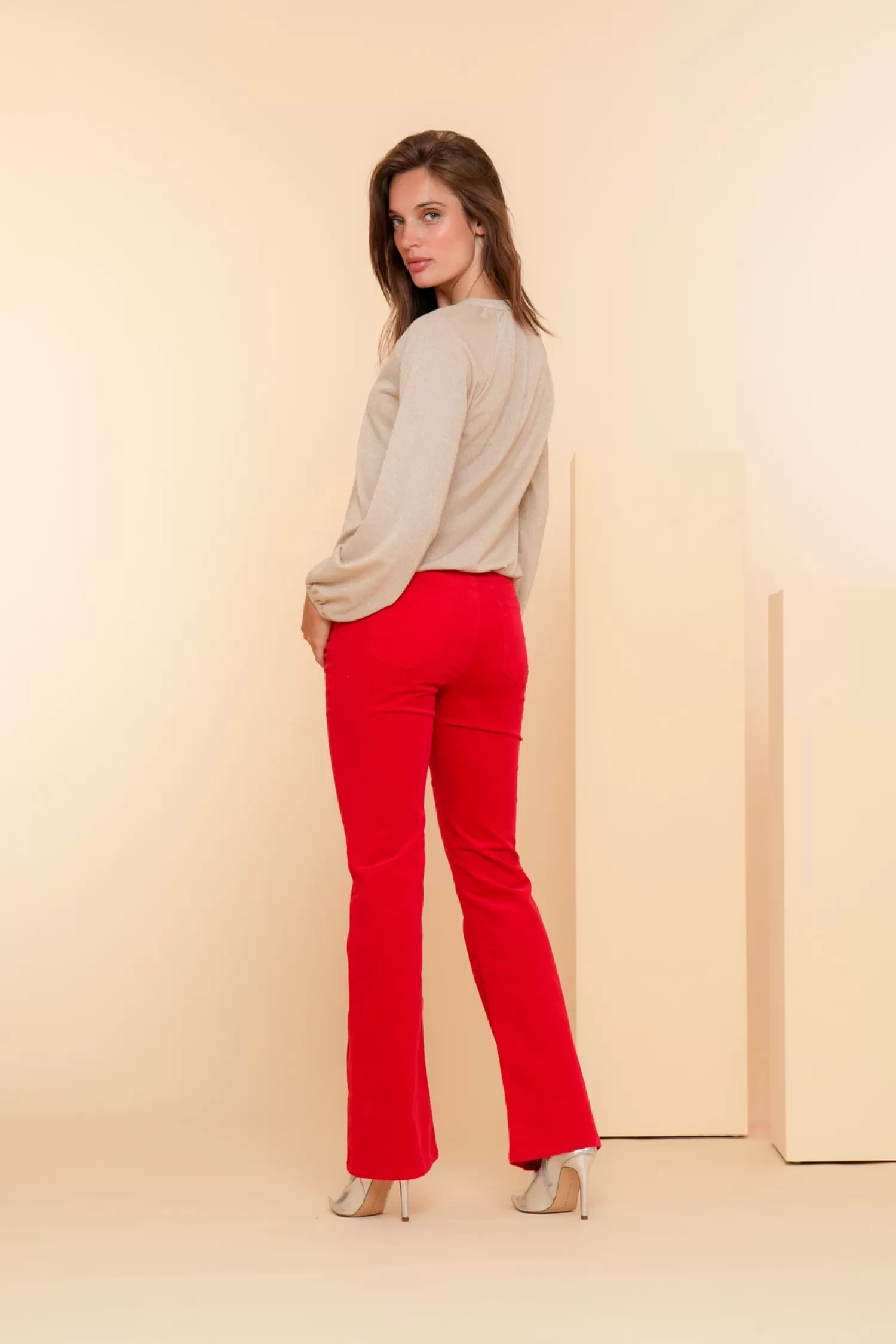 geisha_dames_lurex_vhals_top__4.webp Geisha Fashion Tops & T-shirts*Geisha Dames Lurex V-hals Top 42657-20 gold