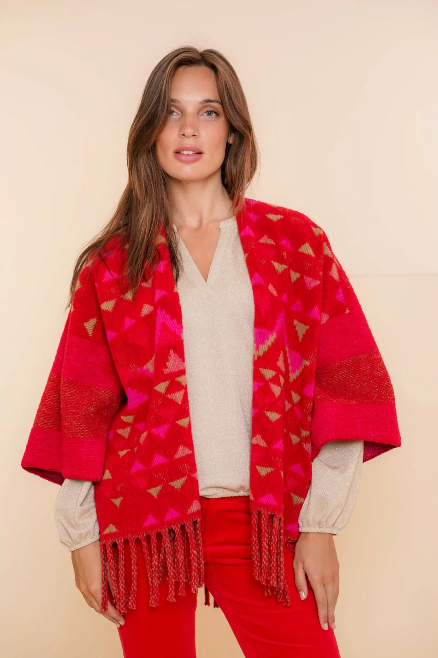 geisha_dames_lurex_vhals_top__8.webp Geisha Fashion Tops & T-shirts*Geisha Dames Lurex V-hals Top 42657-20 gold