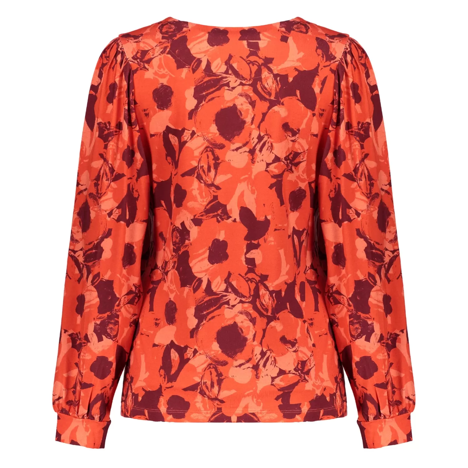 geisha_dames_top_met_print__3.webp Geisha Fashion Tops & T-shirts*Geisha Dames Top Met Print 42545-60 dark red