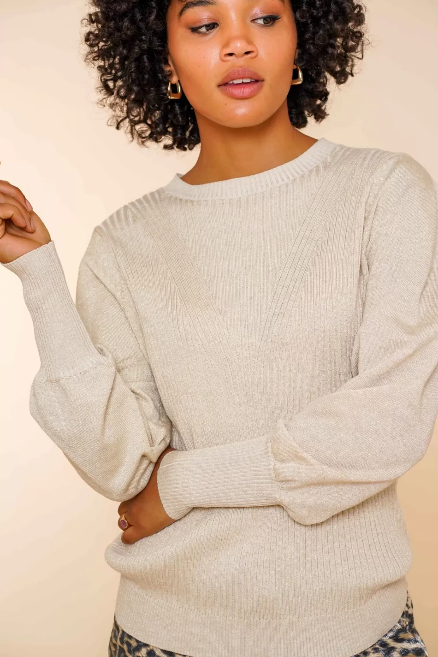 geisha_dames_trui_met_pofmouwen_en_glitter__2.webp Geisha Fashion Truien & Vesten*Geisha Dames Trui Met Pofmouwen En Glitter 44568-14 off-white