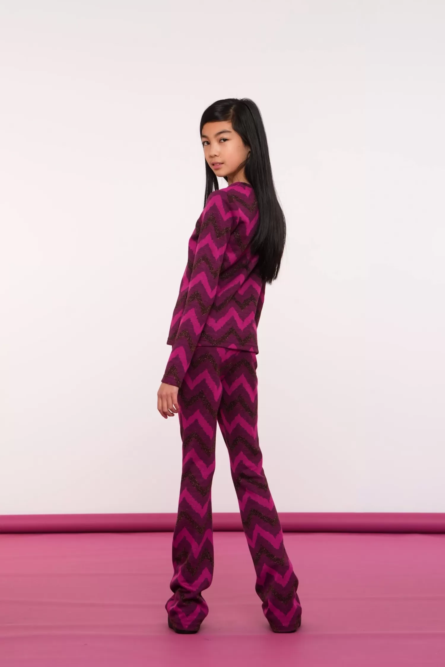 geisha_girls_top_met_zigzag_print_k_2.webp Geisha Fashion Tops & T-shirts*Geisha Girls Top Met Zigzag Print 42668K-20 fuchsia